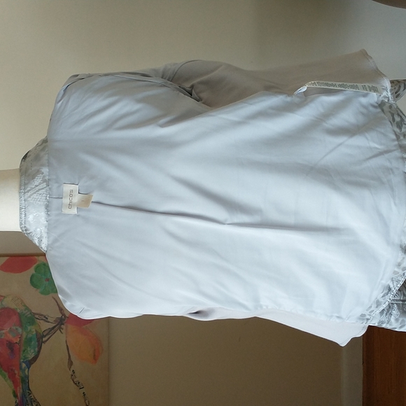 Chico's jacket coat puffer quilted leopard print grey gray silver outerwear sz 8 - Picture 9 of 13